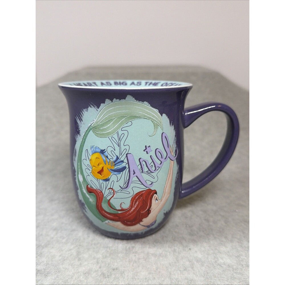 Disney Little Mermaid Ariel “A Heart as Big as the Ocean" Purple Coffee Mug Cup